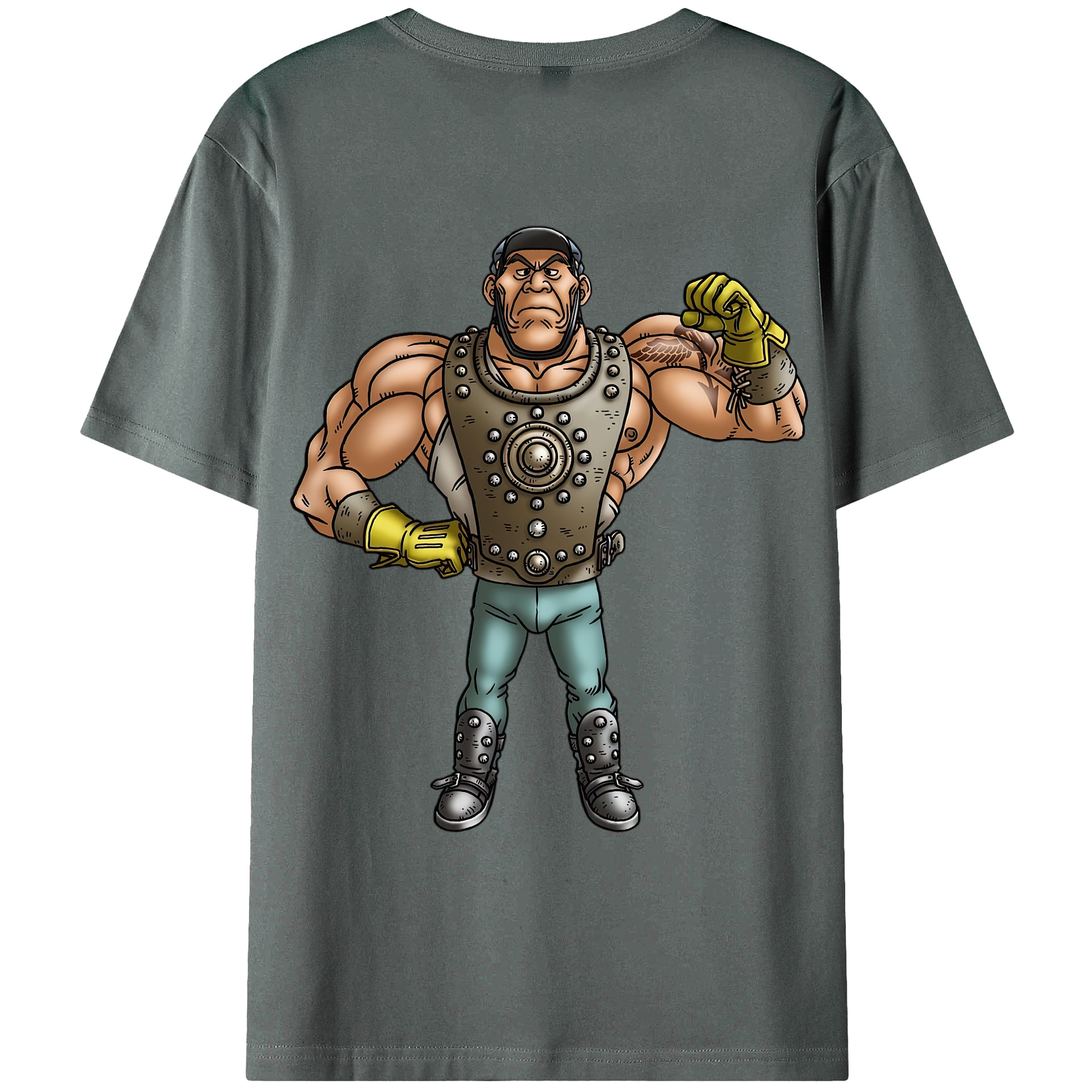（画像用） ドラゴンクエスト Doragon Kuesuto Dragon Quest 綿100％ メンズ半袖Tシャツ（バックプリント） 通気性